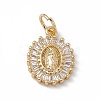 Rack Plating Brass Micro Pave Cubic Zirconia Pendants X-KK-G451-12G-1