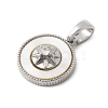 Natural Shell & Clear Cubic Zirconia Charms KK-G553-16P-2