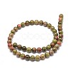 Natural Gemstone Unakite Round Bead Strands X-G-P075-35-8mm-2