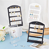 6Pcs 6 Styles 4-Tier PP Plastic Slant Back Earring Organizer Display Stands EDIS-DR0001-03-3