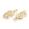 Brass Micro Pave Clear Cubic Zirconia European Dangle Charms Bails KK-N276-14G-2
