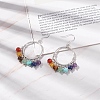 Natural & Synthetic Mixed Gemstone Chandelier Earrings EJEW-TA00105-3