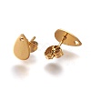 Ion Plating(IP) 304 Stainless Steel Stud Earring Findings STAS-O119-11A-G-2