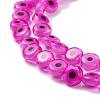 Handmade Evil Eye Lampwork Flat Round Bead Strands X-LAMP-L058-6mm-16-3