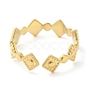 304 Stainless Steel Rhombus Open Cuff Ring for Women X-RJEW-I098-30G-3