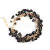 Natural Black Quartz CrystalBead Bracelets PW-WG73957-12-1