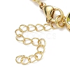 Square Brass Pave Cubic Zirconia Link Chain Bracelets for Women BJEW-P385-08G-07-3