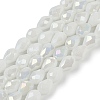 Opaque Solid Color Electroplate Glass Beads Strands EGLA-N013-P8mm-B02-1