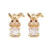 Brass Micro Pave Cubic Zirconia Pendants X-KK-A274-21G-1