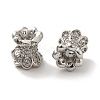 Flower Brass Micro Pave Cubic Zirconia Tube Bails KK-C072-05A-P-1
