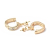 Brass Micro Pave Clear Cubic Zirconia Twister Clasps KK-P223-39G-2