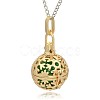 Golden Tone Brass Hollow Round Cage Pendants KK-J232-03G-2