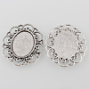 Tibetan Style Alloy Flower Tray Cabochon Settings X-TIBE-M021-08AS-2