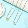 2Pcs 2 Colors 3MM Two Tone 304 Stainless Steel Figaro Chain Necklaces NJEW-JN06465-1