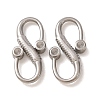 304 Stainless Steel S-Hook Clasps with Blank Bezel Cups SA-CBA7A40-03P-A-1