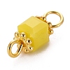 Faceted Cube Transparent Glass Links Connectors PALLOY-JF00468-M-2