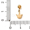 304 Stainless Steel Pave Clear Cubic Zirconia Charms CU-CBAB6EC-11G-3