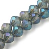 Electroplate Transparent Glass Beads Strands EGLA-I019-FR03-1