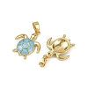 Brass Micro Pave Cubic Zirconia Pendants X-KK-C093-09G-02-2