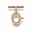Brass Micro Pave Clear Cubic Zirconia Toggle Clasps KK-T063-97G-NF-1