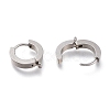 Tarnish Resistant 304 Stainless Steel Huggie Hoop Earrings Findings STAS-I167-01A-P-3