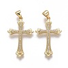 Brass Micro Pave Cubic Zirconia Pendants ZIRC-F115-05G-1