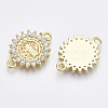 Brass Micro Pave Cubic Zirconia Links Connectors ZIRC-T005-035B-G-2