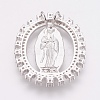 Brass Micro Pave Cubic Zirconia Pendants ZIRC-P075-12P-2