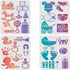 PET Hollow out Drawing Painting Stencils Sets for Kids Teen Boys Girls DIY-WH0172-443-1