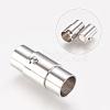 Tarnish Resistant Column Stainless Steel Locking Tube Magnetic Bracelet Necklace Clasps X-STAS-H019-4-2