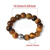 4MM Round Natural Tiger Eye Beaded Stretch Rings VM0712-2-2