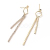 Brass Cubic Zirconia Tassels Stud Earring Findings X-KK-S350-050G-1