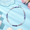 Natural Rose Quartz & Quartz Crystal & Amethyst & Howlite & Apatite & Carnelian & Citrine & Tiger Eye & Green Aventurine Chip Beaded Necklaces NJEW-JN05099-4