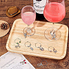 BENECREAT 24Pcs 8 Styles Horseshoe & Brush & Horse & Hat Alloy Wine Glass Charms with Acrylic Pearl AJEW-BC0003-14-6