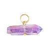 Dyed Natural Quartz Crystal Nuggets Pendants PALLOY-JF04582-02-S-3