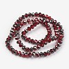 Electroplate Transparent Glass Beads Strands EGLA-A034-T8mm-P06-2