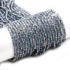Transparent Electroplate Glass Beads Strands GLAA-H021-01B-HP01-1
