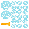 Shell-Shaped Rubber & Plastic Bathtub Non-Slip Stickers AJEW-WH0258-258B-1