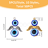 SUPERFINDINGS 5 Sets Evil Eye Resin Bead Pendants FIND-FH0009-10-2