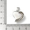 304 Stainless Steel Rhinestone Pendants STAS-R139-02P-3