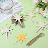 40Pcs Unfinished Wooden Star Pendants Set for Painting Arts WOOD-SP0001-43-7