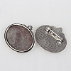 Vintage Alloy Brooch Cabochon Bezel Settings PALLOY-N0085-08AS-1