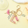 Letter A~Z Transparent Glitter Resin Pendant Keychains KEYC-FZ00024-12-5