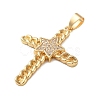 Brass Micro Pave Clear Cubic Zirconia Pendants KK-A212-06C-G-2