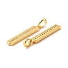 Brass Micro Pave Clear Cubic Zirconia Pendants ZIRC-P086-18G-2