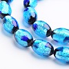 Handmade Silver Foil Glass Oval Beads FOIL-I004-C-01-1