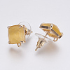 Faceted Glass Stud Earring Findings GLAA-F084-C04-2