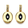 Brass Micro Pave Clear Cubic Zirconia Pendants KK-N227-141-2