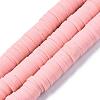Flat Round Handmade Polymer Clay Beads CLAY-R067-10mm-18-1