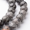 Round Natural Map Stone/Picasso Stone/Picasso Jasper Bead Strands G-J346-03-8mm-1